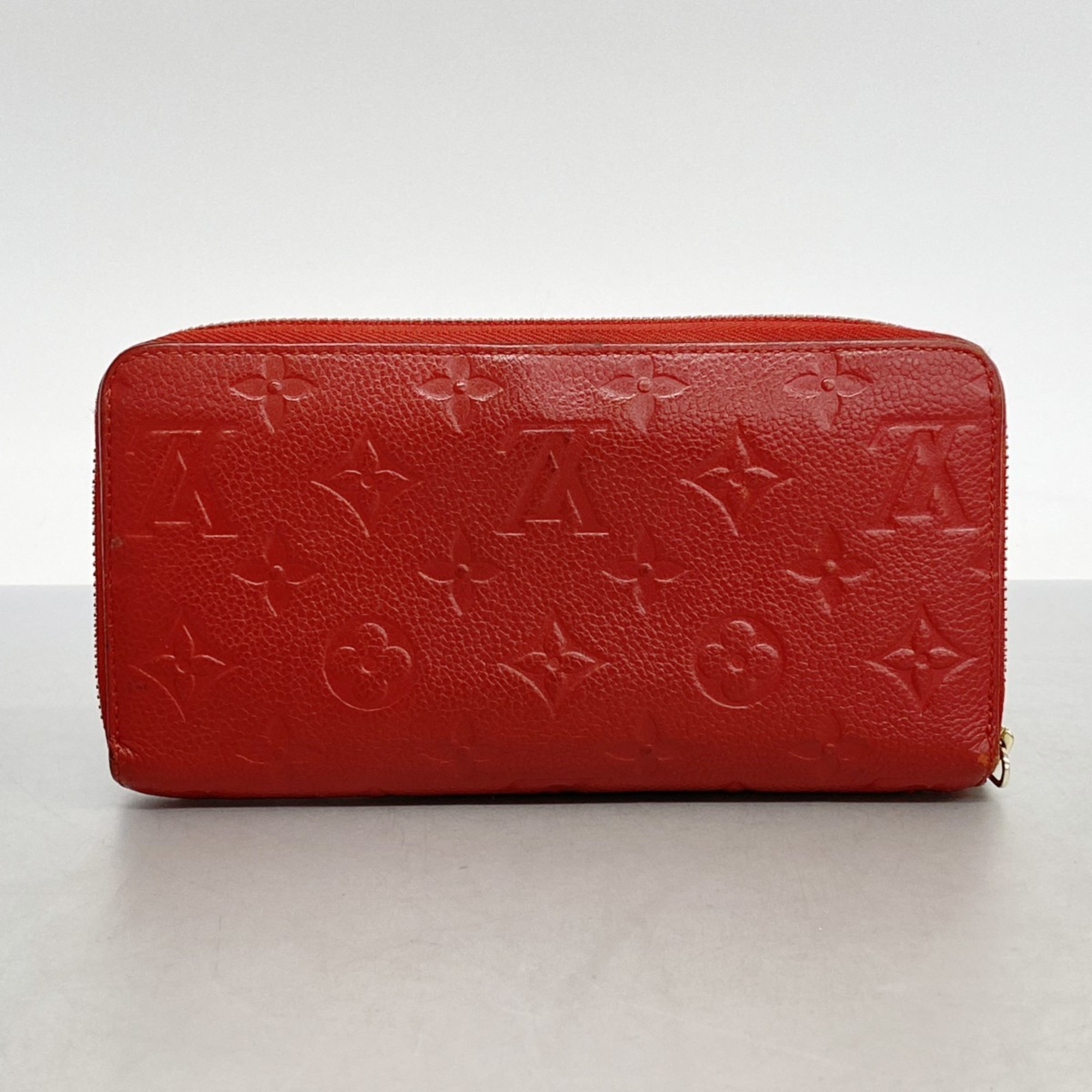 Louis Vuitton Long Wallet Monogram Empreinte Zippy M60737 Cerise Ladies