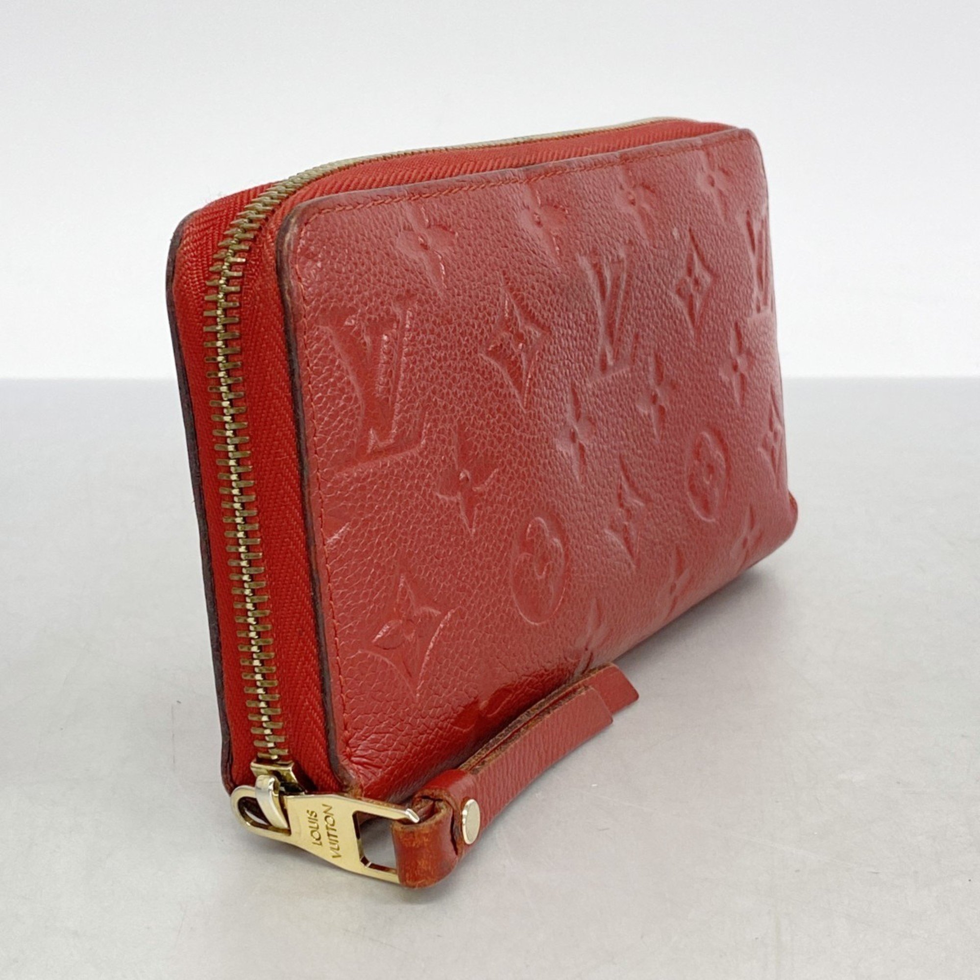 Louis Vuitton Long Wallet Monogram Empreinte Zippy M60737 Cerise Ladies