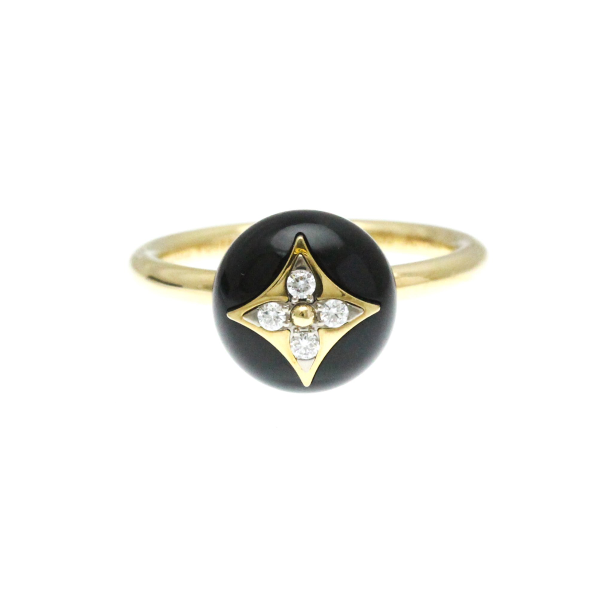 Louis Vuitton Color Blossom Ring Q9L96J Yellow Gold (18K) Fashion Diamond,Onyx Band Ring Carat/0.07 Gold