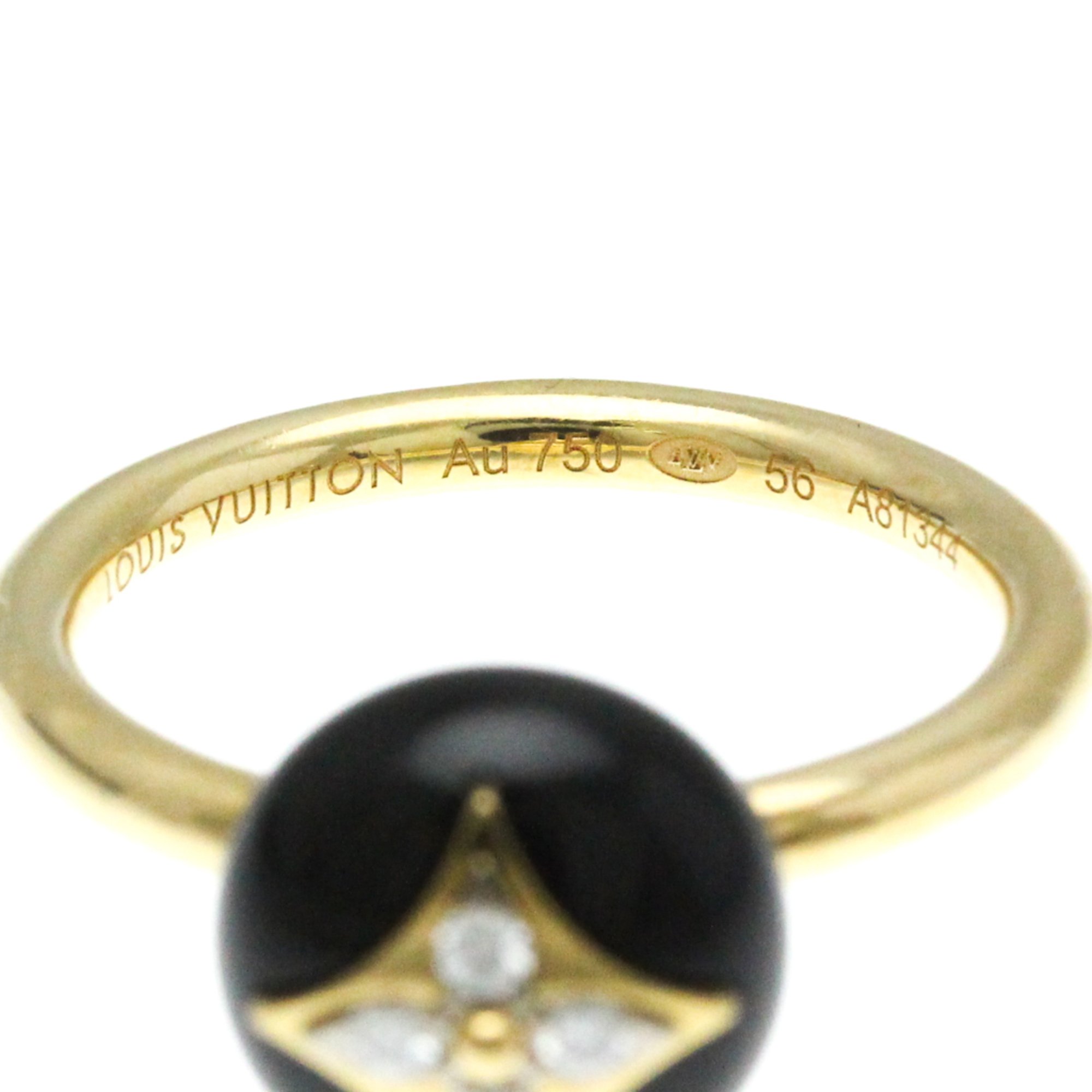 Louis Vuitton Color Blossom Ring Q9L96J Yellow Gold (18K) Fashion Diamond,Onyx Band Ring Carat/0.07 Gold