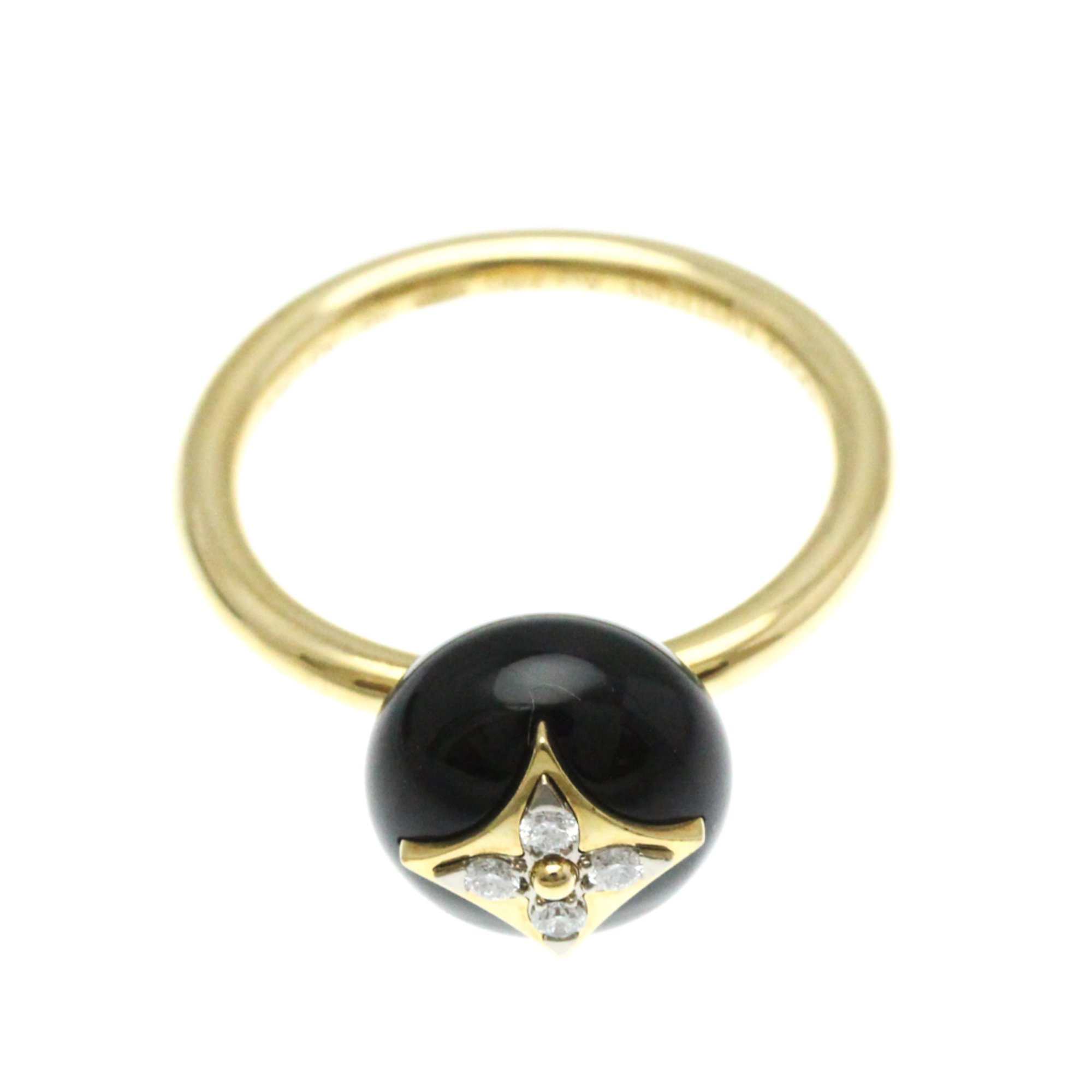 Louis Vuitton Color Blossom Ring Q9L96J Yellow Gold (18K) Fashion Diamond,Onyx Band Ring Carat/0.07 Gold