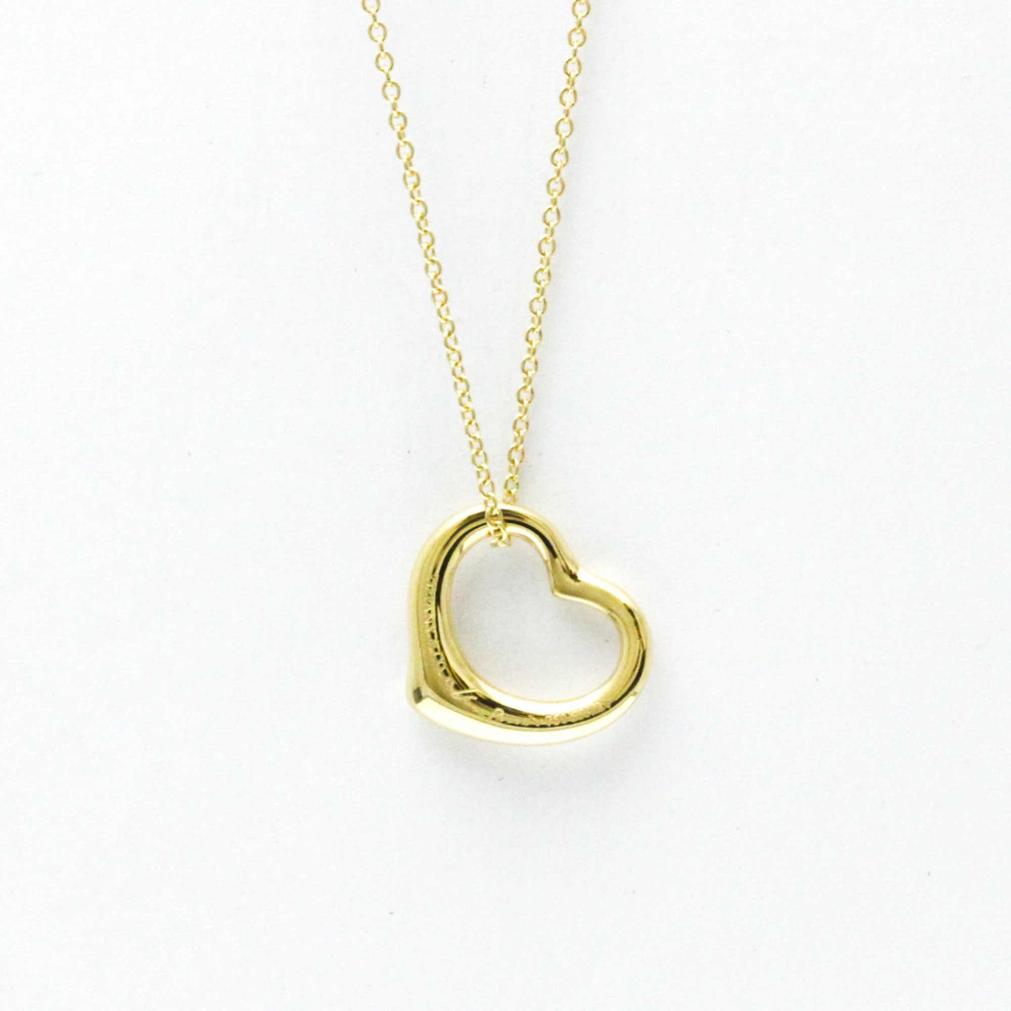 Tiffany Open Heart Yellow Gold (18K) No Stone Men,Women Fashion Pendant Necklace (Gold)