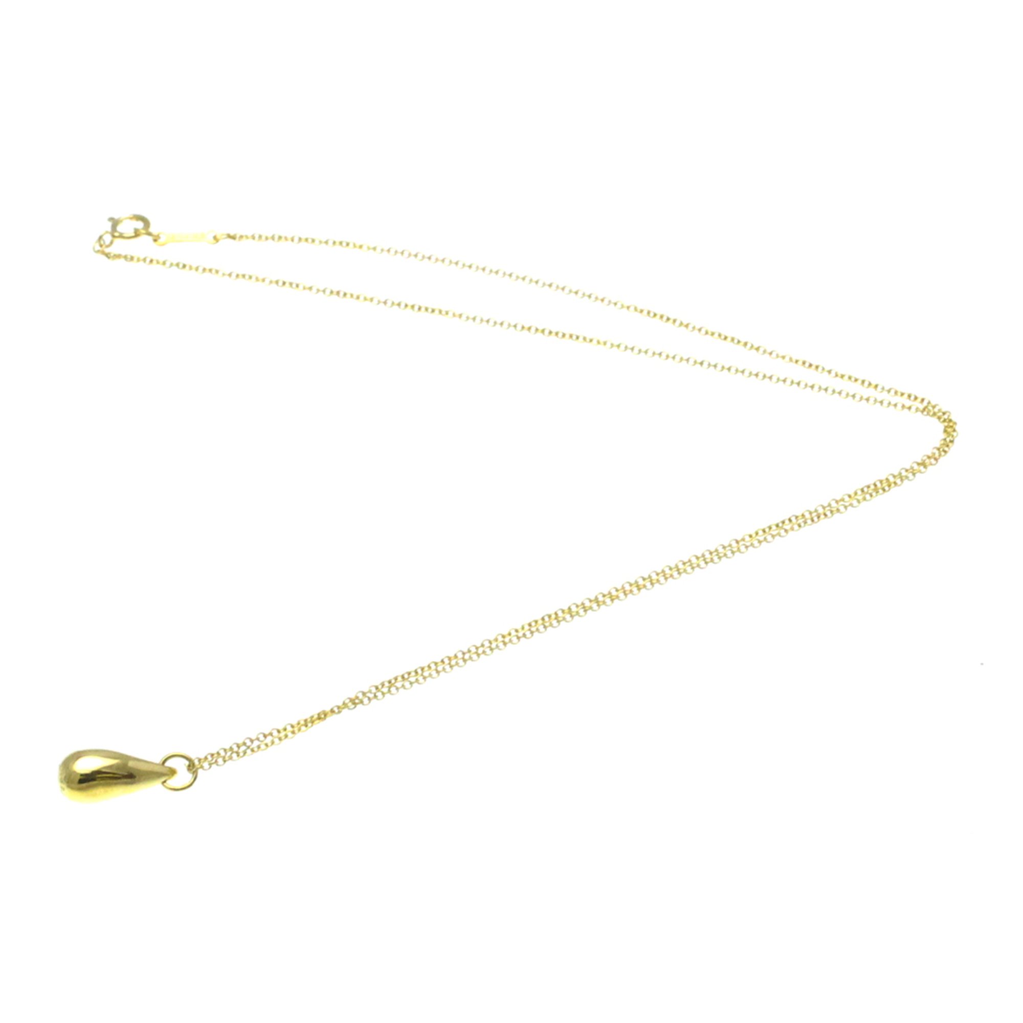 Tiffany Teardrop Yellow Gold (18K) No Stone Men,Women Fashion Pendant Necklace (Gold)