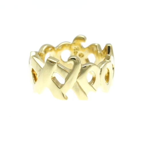 Tiffany LOVE & KISS Ring Yellow Gold (18K) Fashion No Stone Band Ring Gold