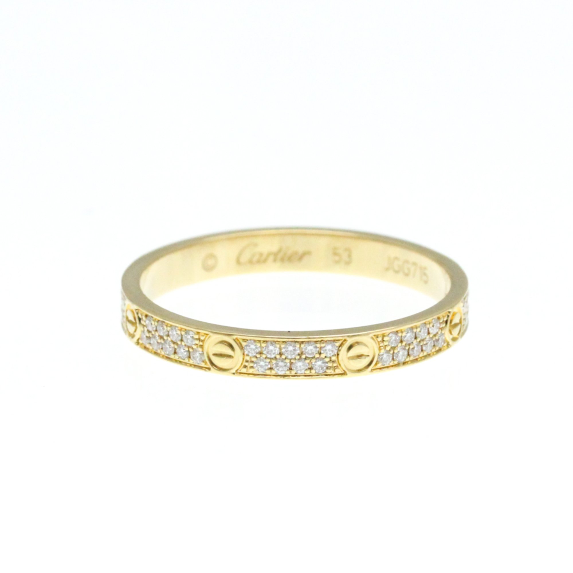 Cartier Mini Love Ring Pave Diamond Yellow Gold (18K) Fashion Diamond Band Ring Gold