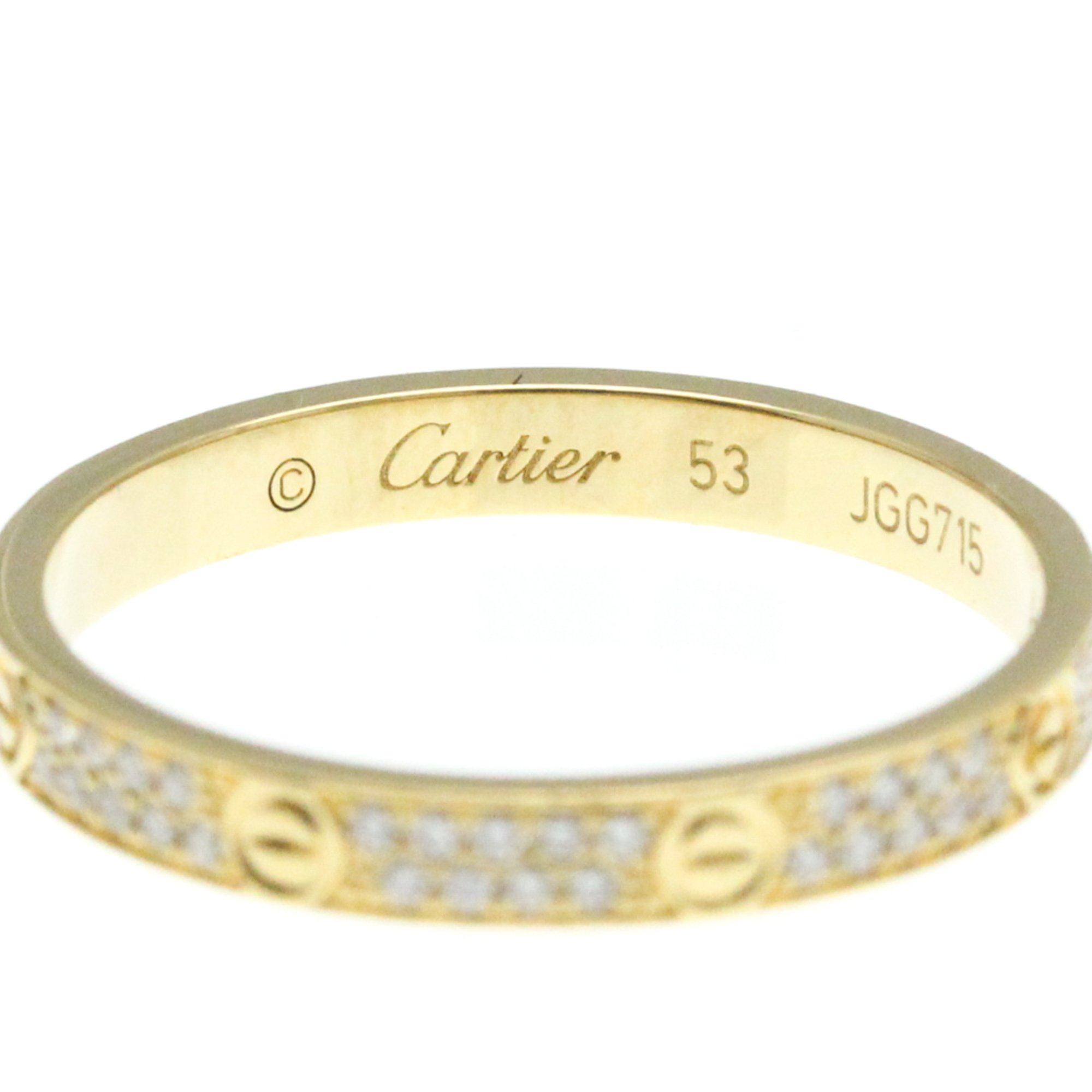 Cartier Mini Love Ring Pave Diamond Yellow Gold (18K) Fashion Diamond Band Ring Gold