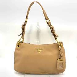 PRADA Shoulder Bag Brown Horizontal Leather