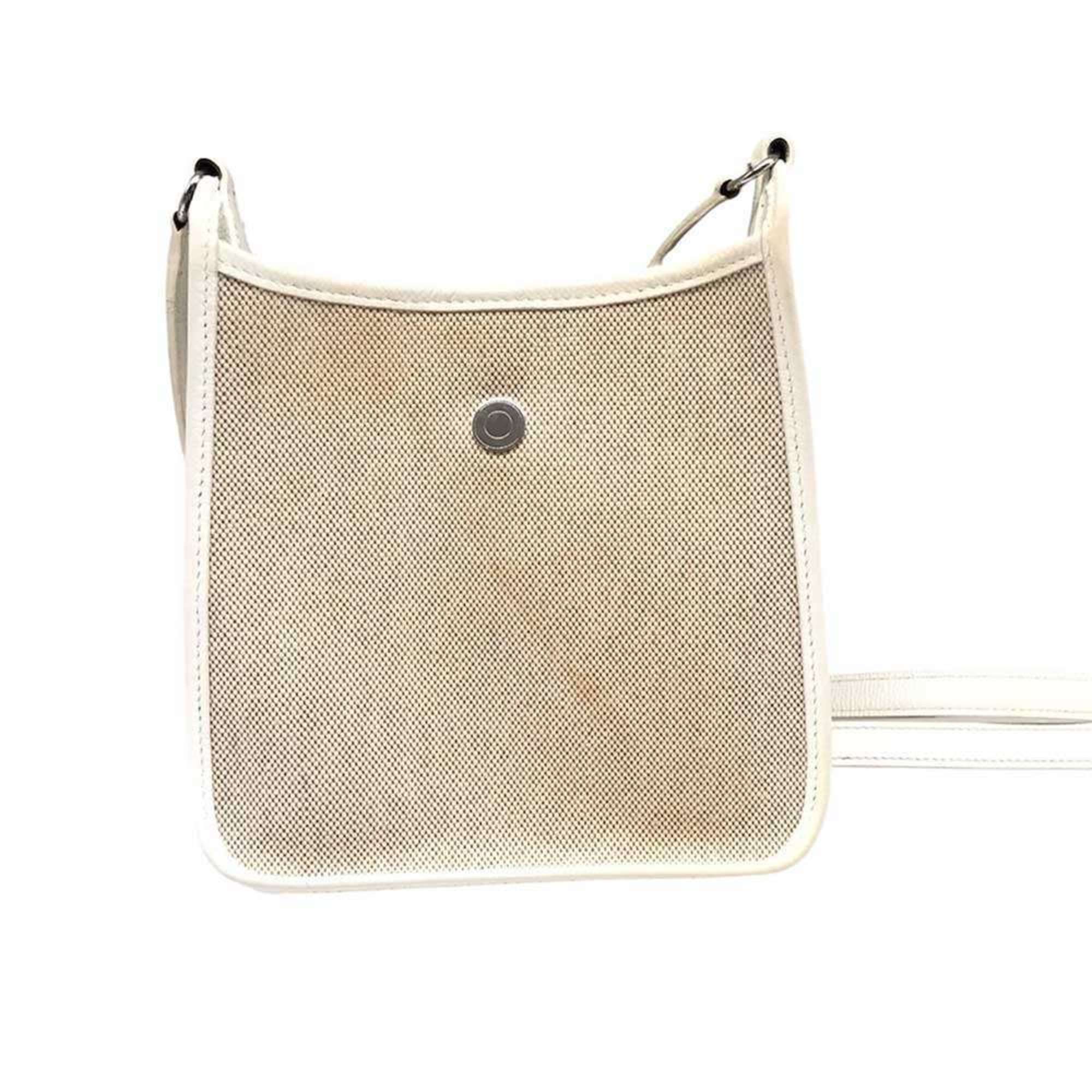 Hermes Vespa TPM Shoulder Bag Toile H x Epson Ivory White □H Stamp HERMES