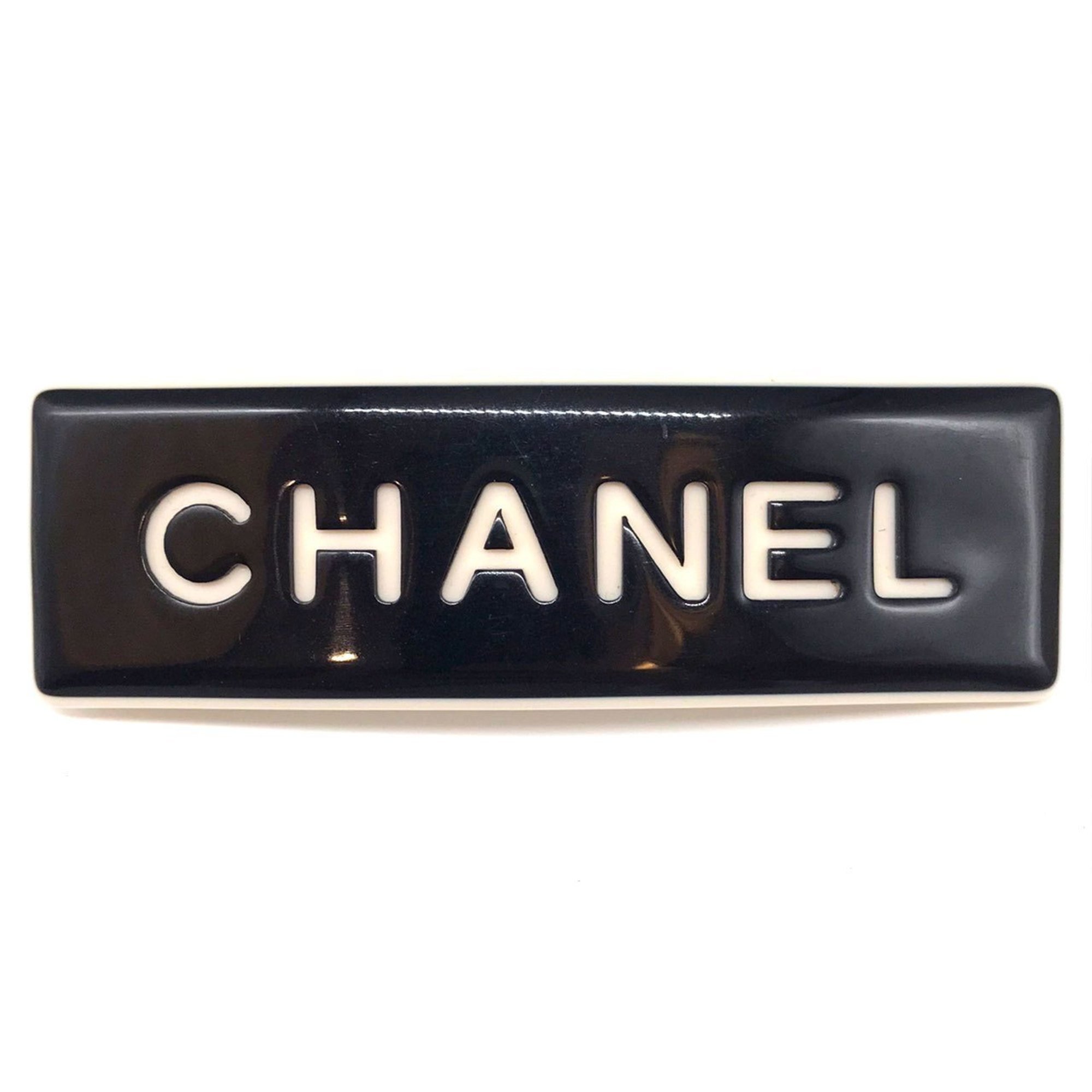 Chanel Barrette 99P Bicolor White Black Hair Clip Women's CHANEL