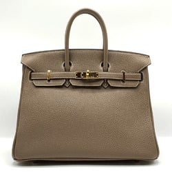 Hermes Birkin 25 Togo Etoupe Handbag Beige Leather □Q Stamp HERMES