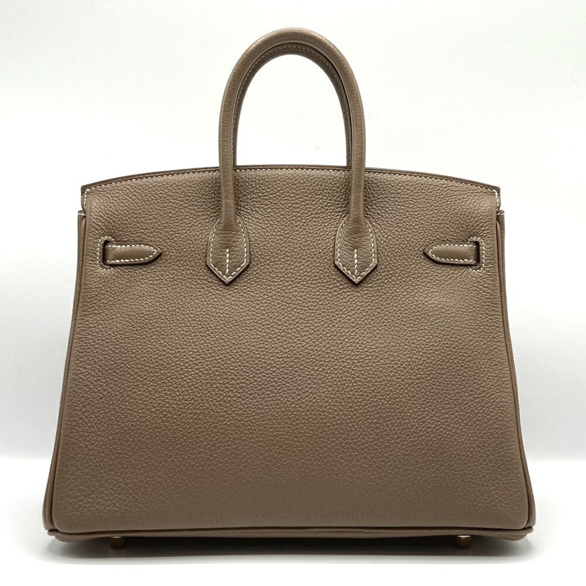 Hermes Birkin 25 Togo Etoupe Handbag Beige Leather □Q Stamp HERMES