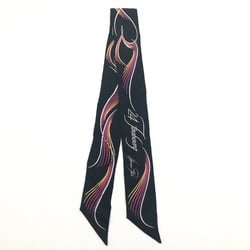 Hermes Twilly 24 Faubourg Scarf Black Silk HERMES