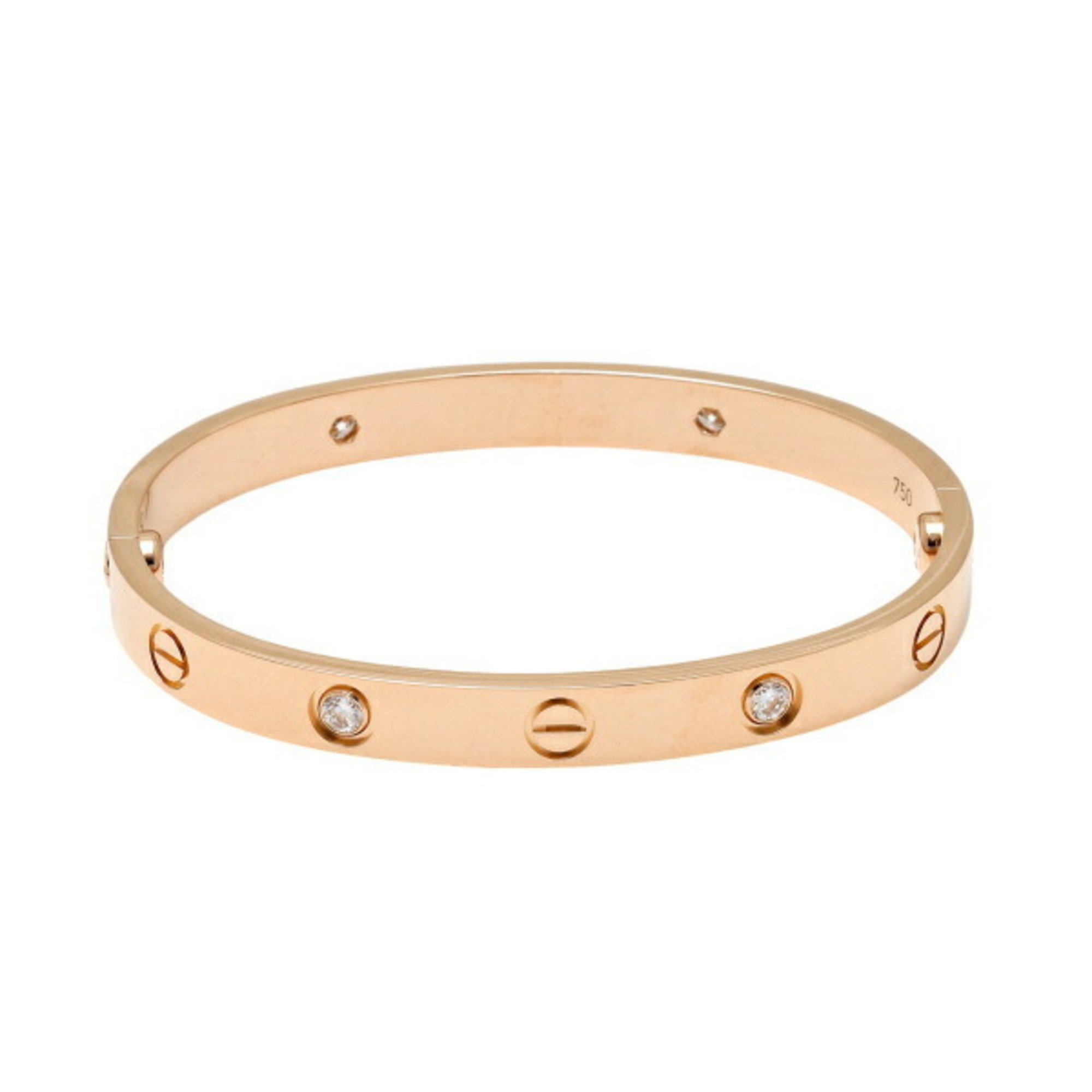 Cartier Love Half Diamond K18PG Pink Gold Bracelet