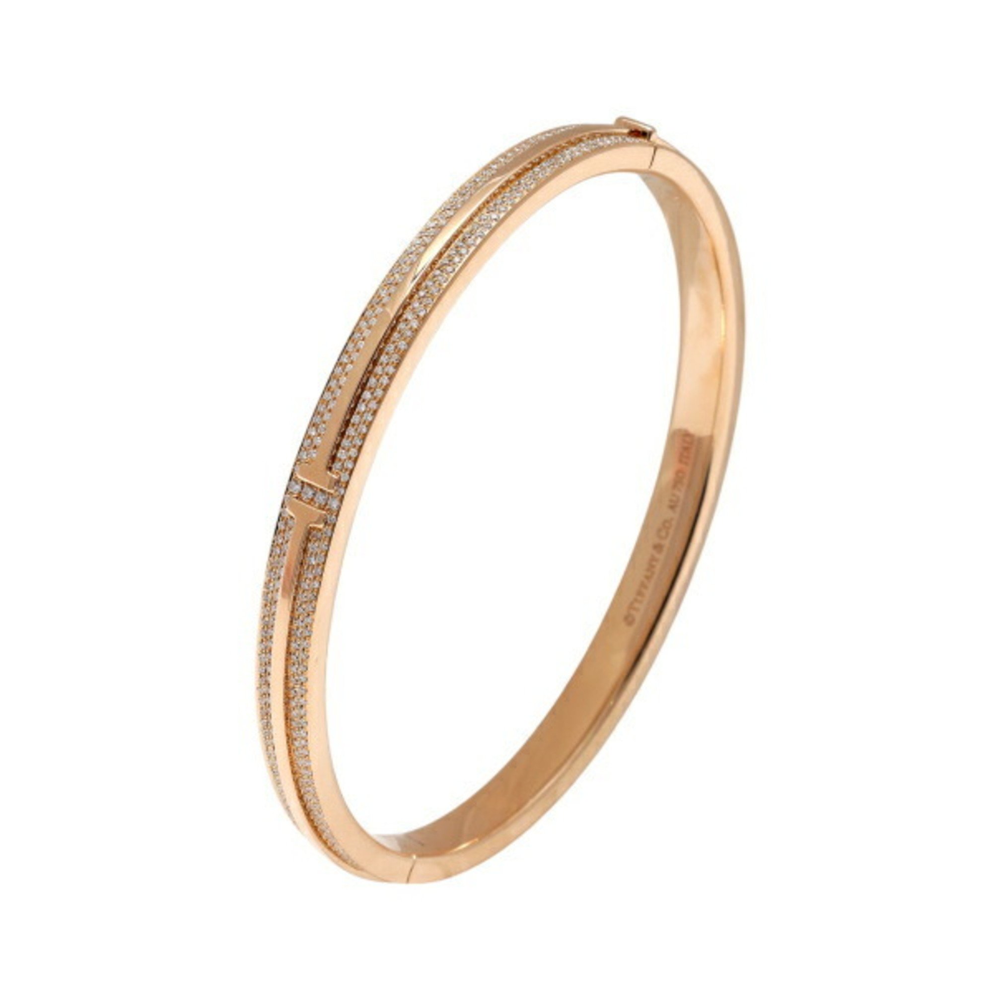 Tiffany T-Square T-TWO Hinge K18PG Pink Gold Bracelet