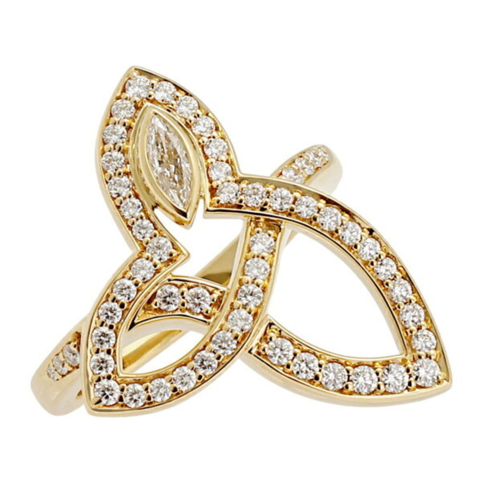 Harry Winston Lily Cluster 18K Yellow Gold Ring