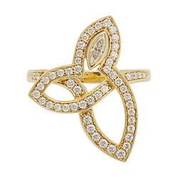 Harry Winston Lily Cluster 18K Yellow Gold Ring