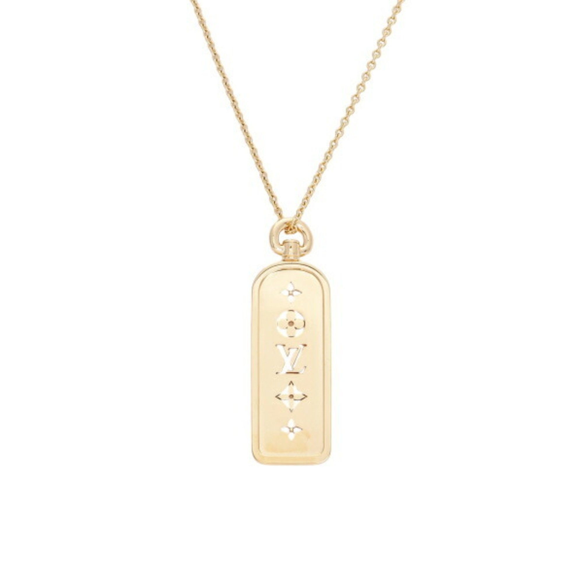 Louis Vuitton Le Gaston Large Tag K18YG Yellow Gold Necklace