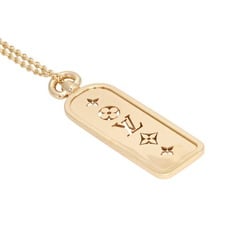 Louis Vuitton Le Gaston Large Tag K18YG Yellow Gold Necklace