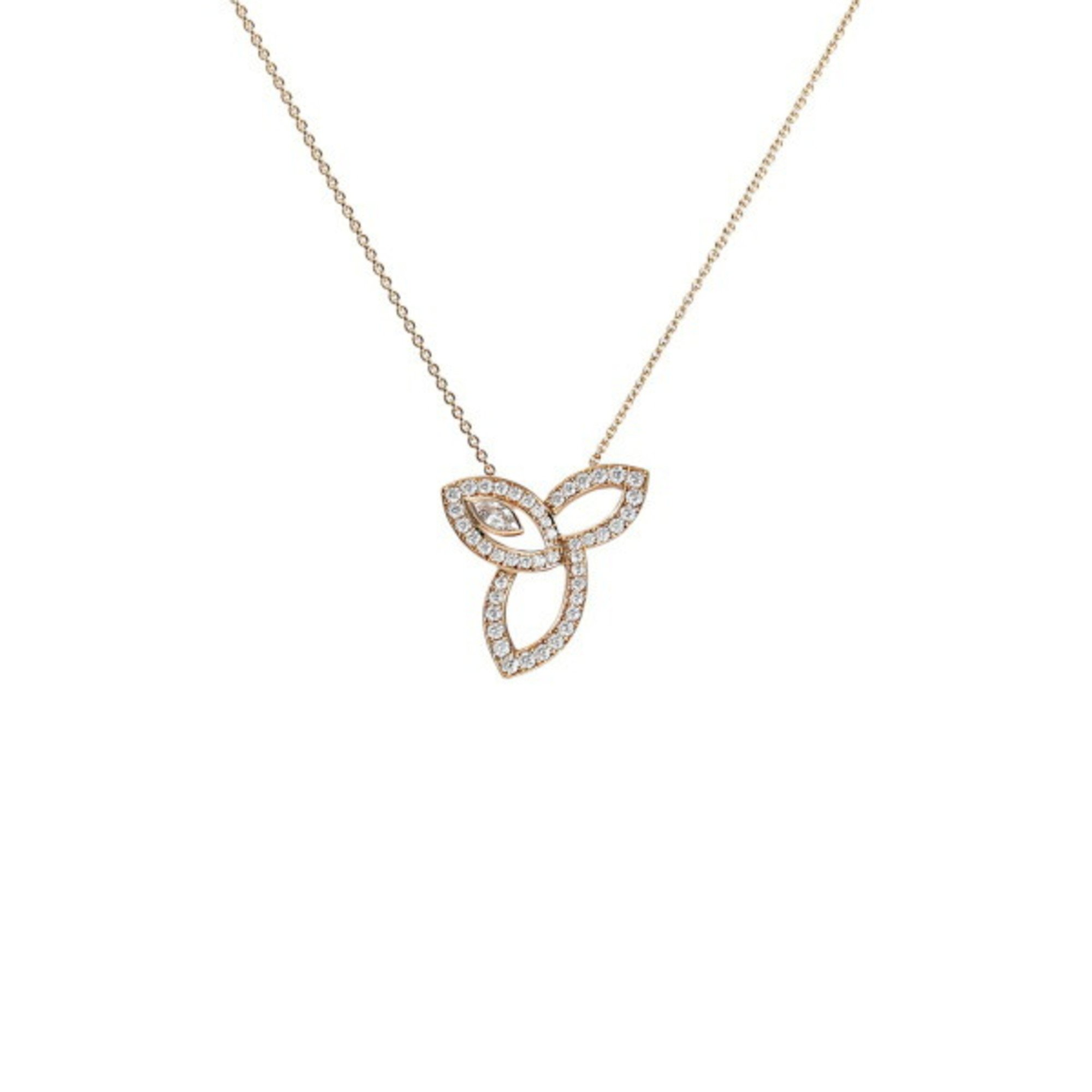 Harry Winston Lily Cluster 18k Rose Gold Necklace