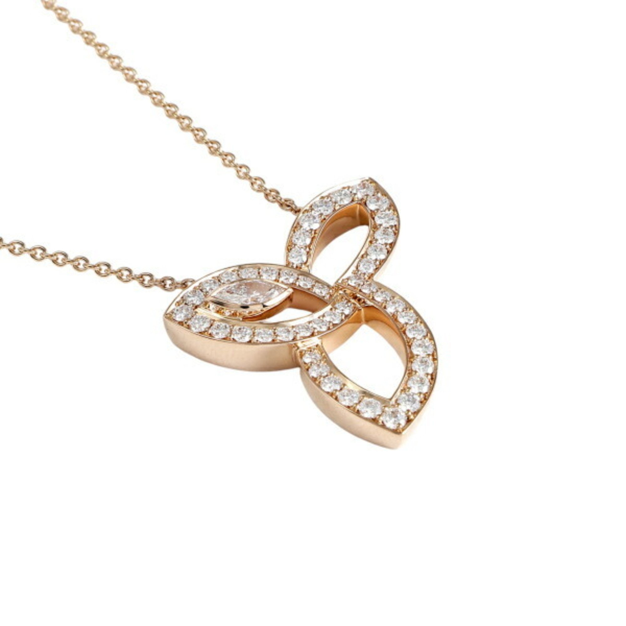 Harry Winston Lily Cluster 18k Rose Gold Necklace