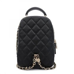 Chanel Backpack/Daypack Matelasse Chain Lambskin Black Champagne Women's