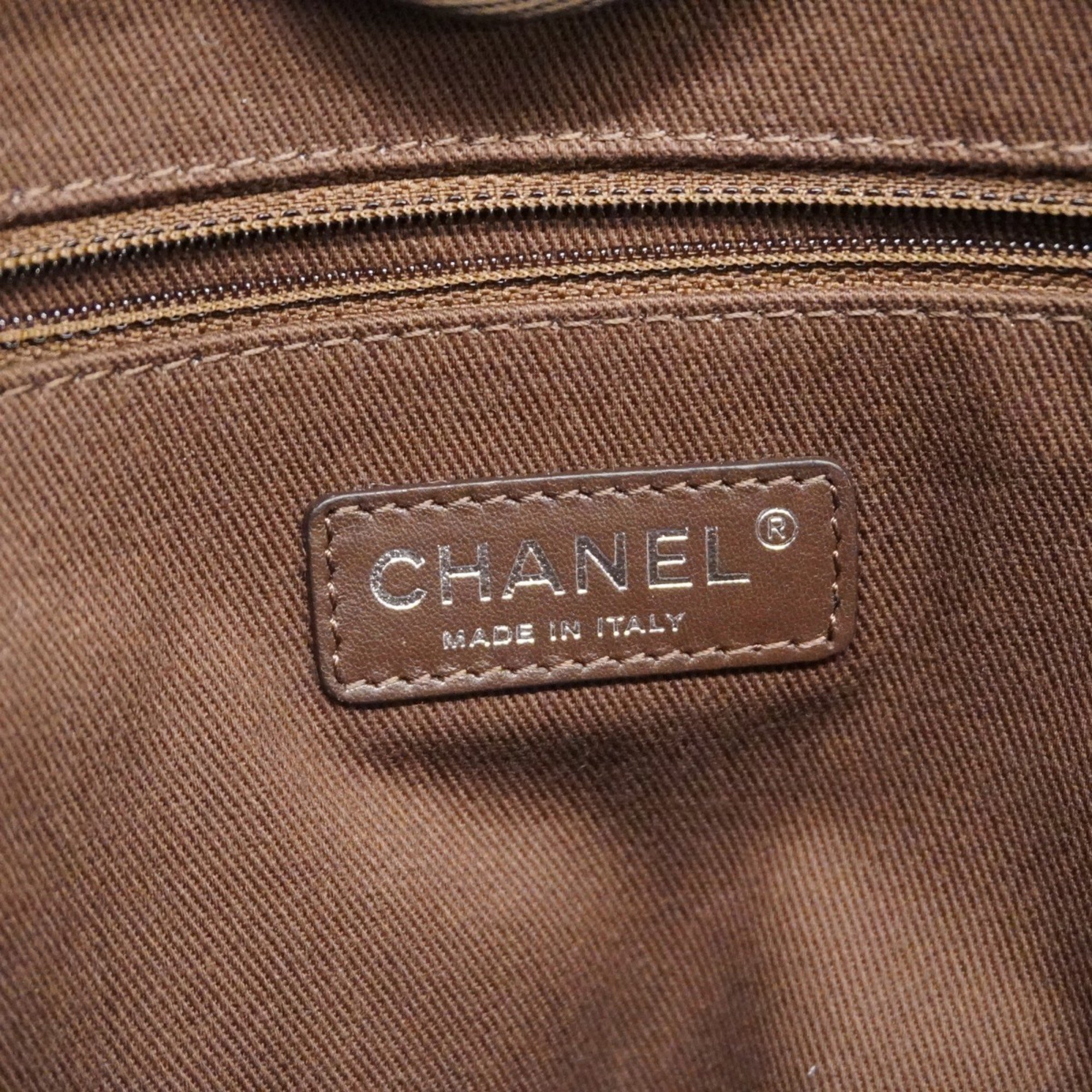 Chanel Tote Bag Deauville Canvas Brown Beige Women's