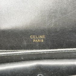 Celine Shoulder Bag Leather Black Women's