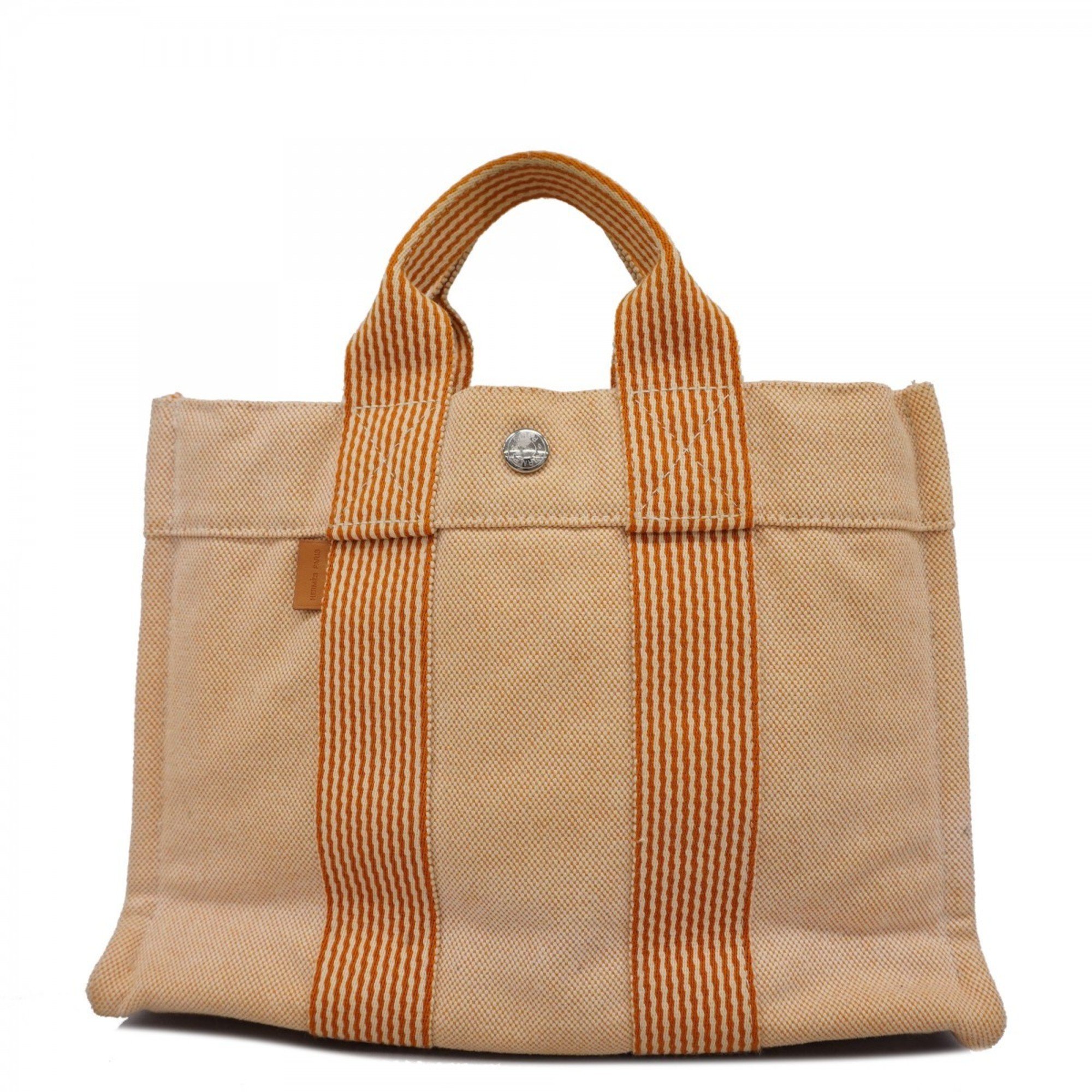 Hermes Tote Bag New Fool To PM Canvas Orange Women's