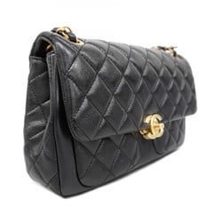 Chanel Shoulder Bag Matelasse Lambskin Black Women's