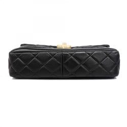 Chanel Shoulder Bag Matelasse Lambskin Black Women's