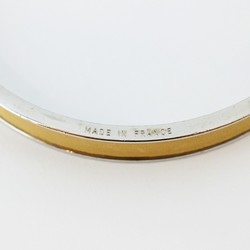 Hermes Bangle Kelly Metal Leather Silver Beige Men's Women's