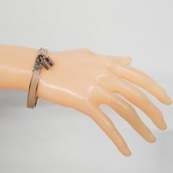 Hermes Bangle Kelly Metal Leather Silver Beige Men's Women's