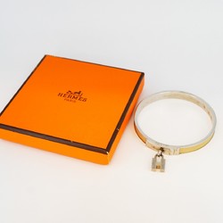 Hermes Bangle Kelly Metal Leather Silver Beige Men's Women's