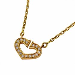 Cartier Necklace C Heart Diamond K18PG Pink Gold Ladies