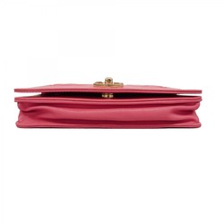 Chanel Shoulder Wallet Matelasse Lambskin Pink Women's