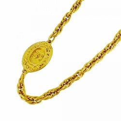 Chanel Necklace Coco Mark Oval GP Plated Gold Ladies