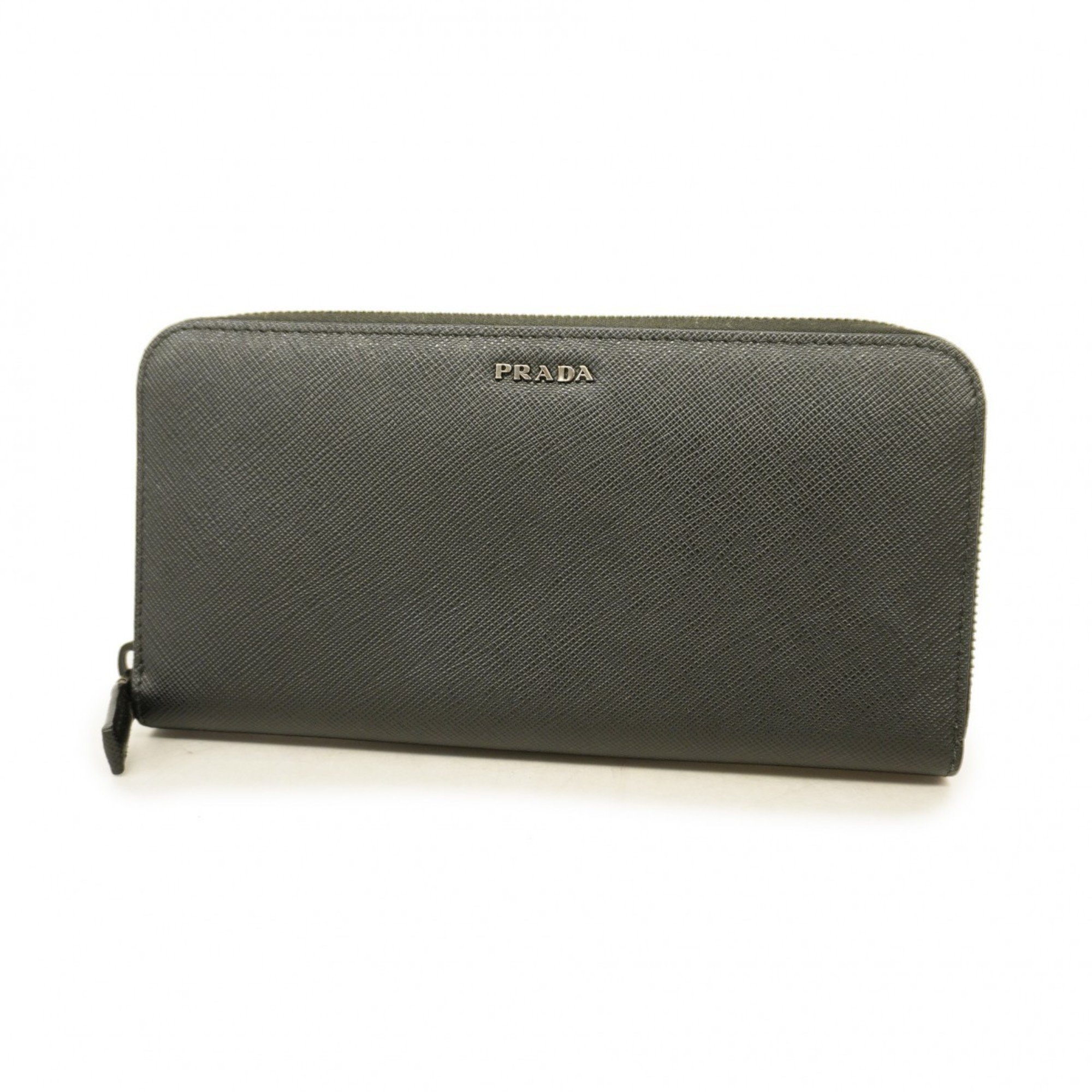 Prada Long Wallet Saffiano Leather Black Women's