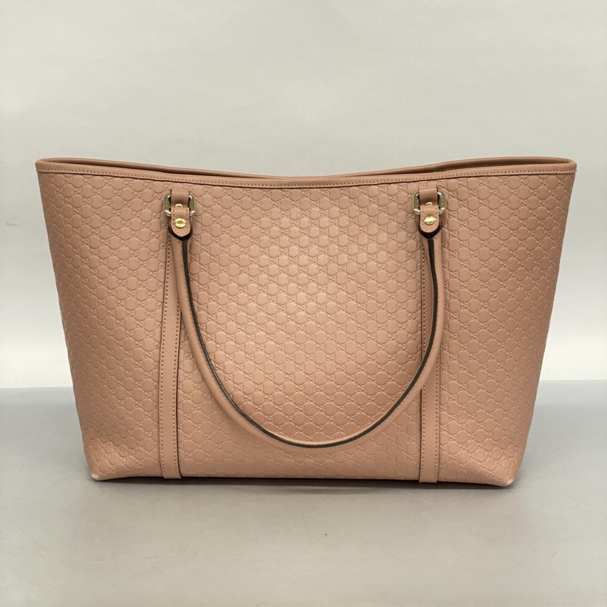 Gucci Tote Bag Micro Guccissima 449647 Leather Pink Champagne Ladies