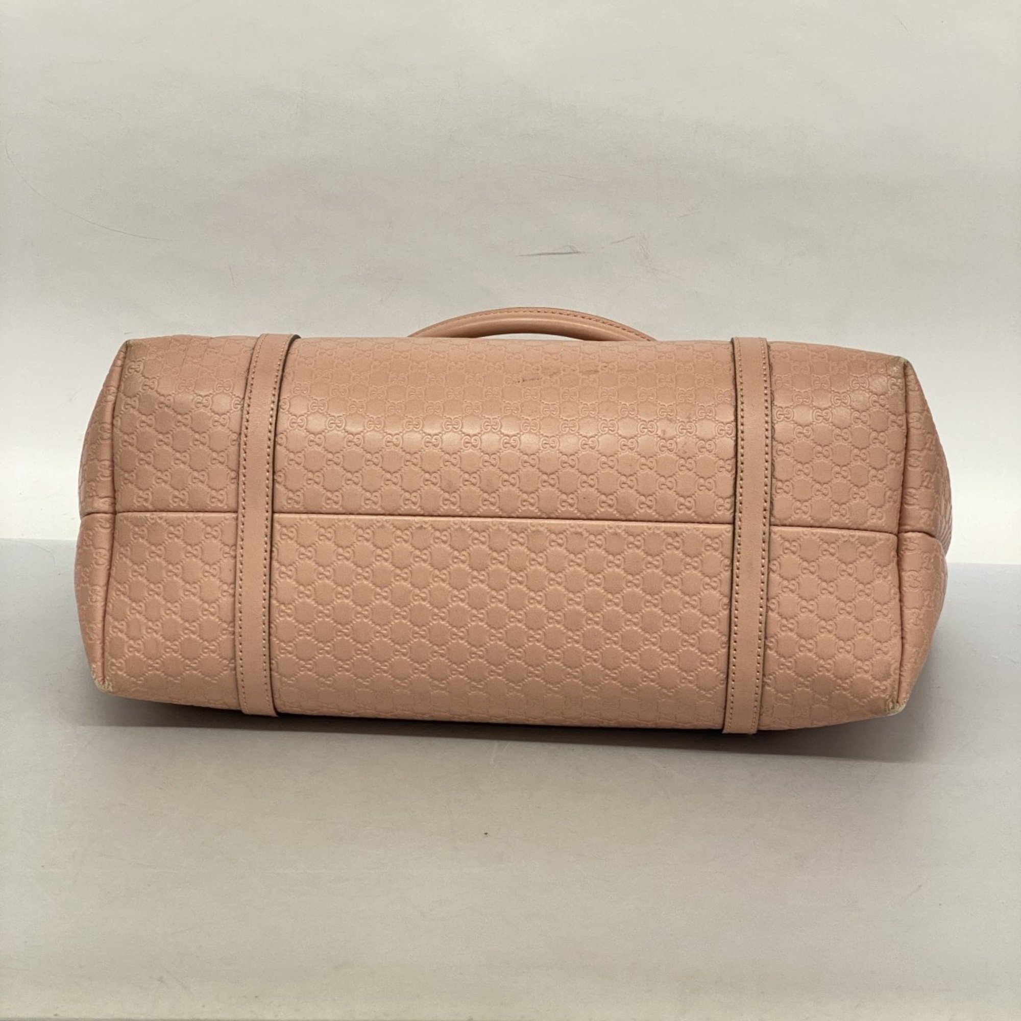 Gucci Tote Bag Micro Guccissima 449647 Leather Pink Champagne Ladies