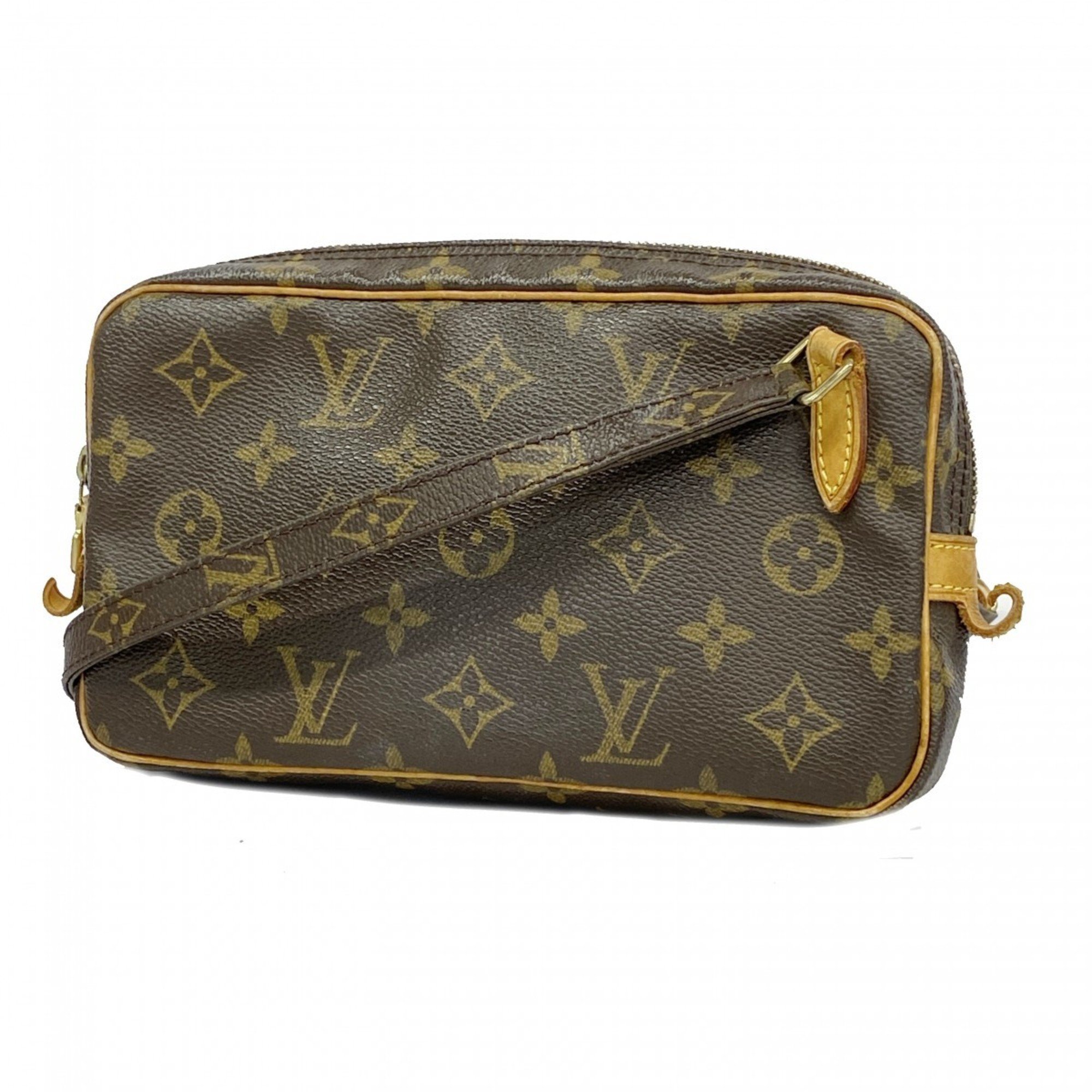 Louis Vuitton Shoulder Bag Monogram Pochette Marly Bandouliere M51828 Brown Women's