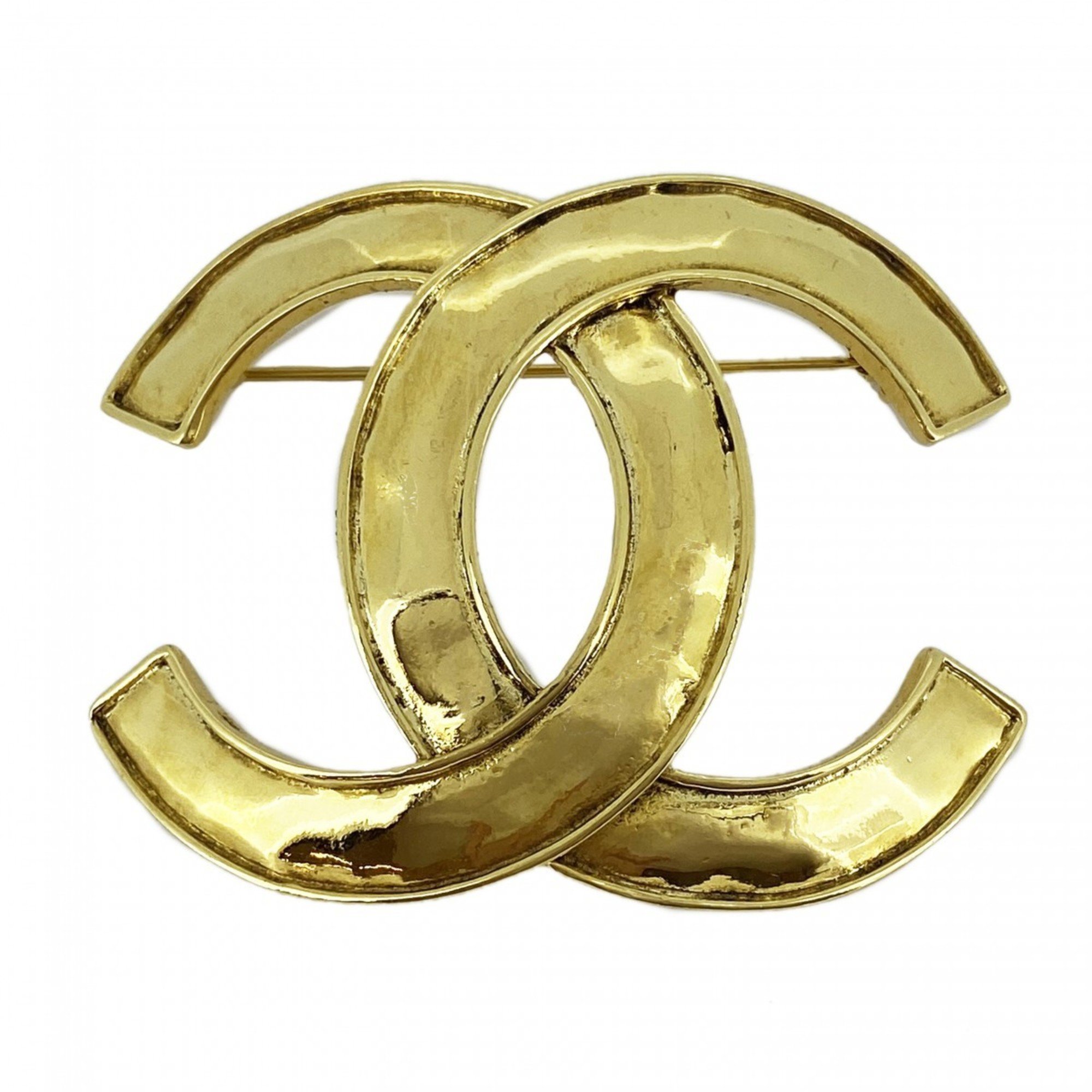 Chanel Brooch Coco Mark GP Plated Gold Ladies