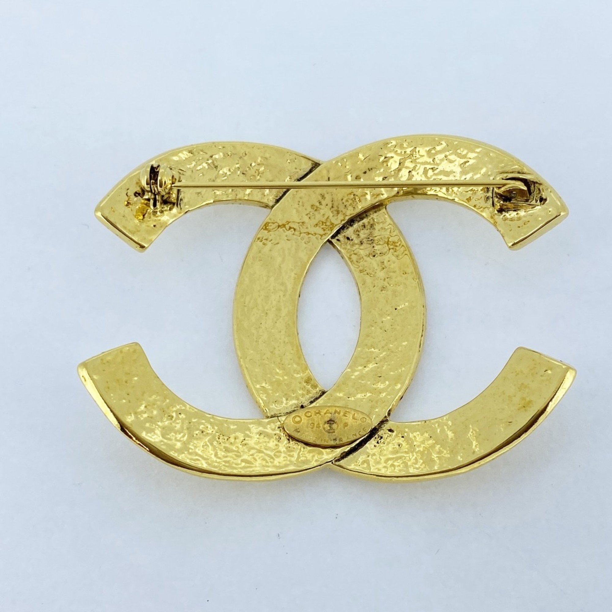 Chanel Brooch Coco Mark GP Plated Gold Ladies