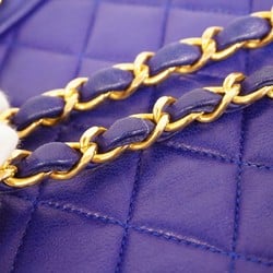 Chanel Shoulder Bag Matelasse Lambskin Blue Women's