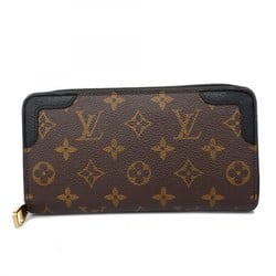 Louis Vuitton Long Wallet Monogram Retiro Zippy M61855 Brown Black Men's Women's