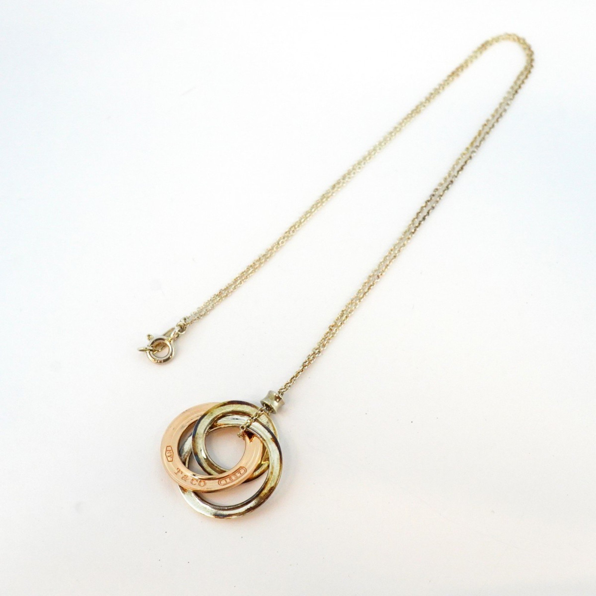 Tiffany Necklace Interlocking Circle Silver 925 Metal Rose Gold Ladies