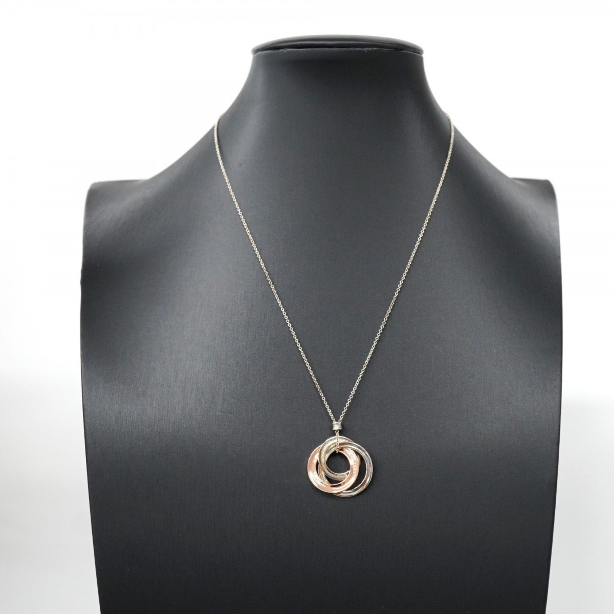 Tiffany Necklace Interlocking Circle Silver 925 Metal Rose Gold Ladies