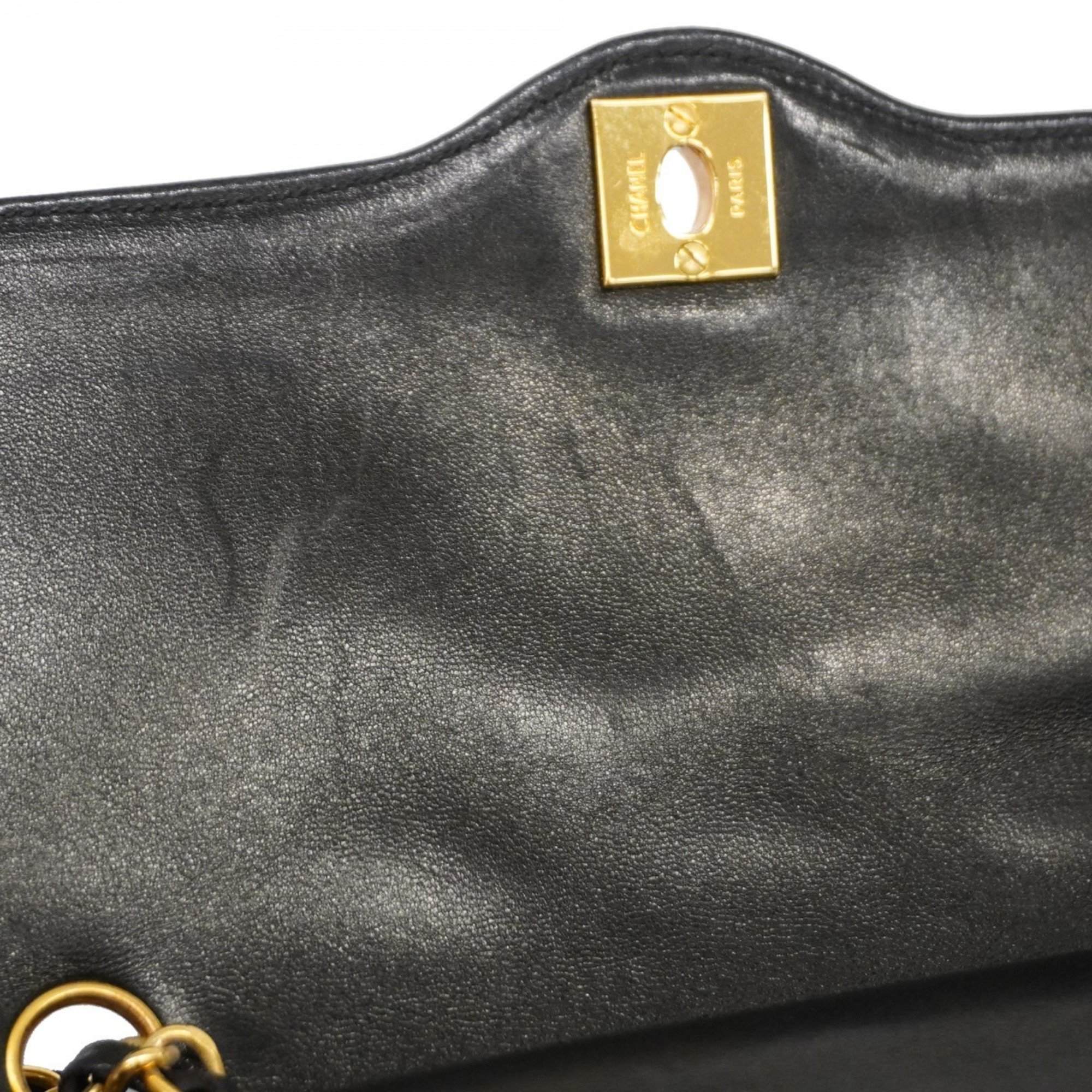 Chanel Shoulder Bag Matelasse Paris Limited Edition Lambskin Black Women's