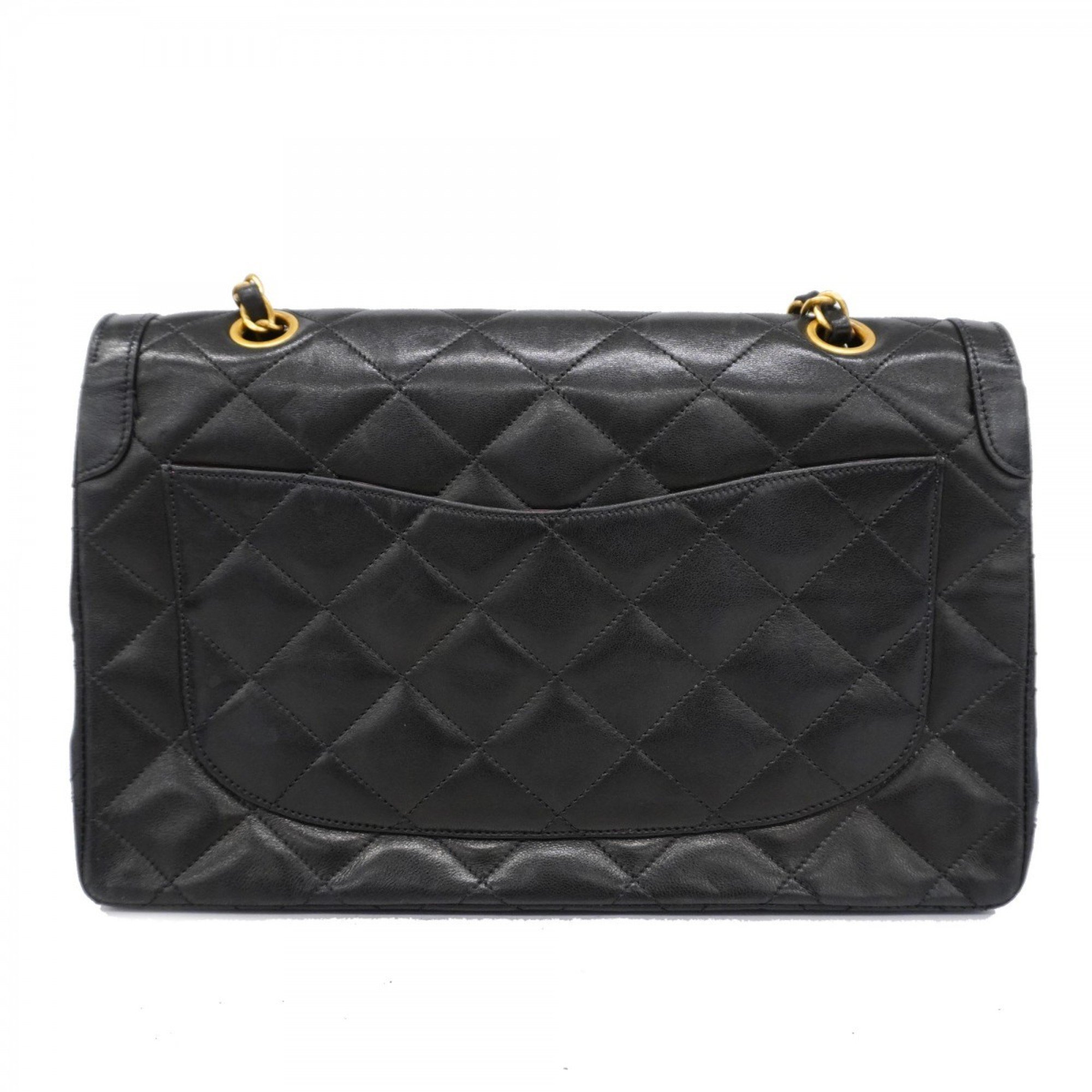 Chanel Shoulder Bag Matelasse Paris Limited Edition Lambskin Black Women's