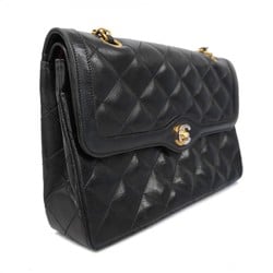 Chanel Shoulder Bag Matelasse Paris Limited Edition Lambskin Black Women's