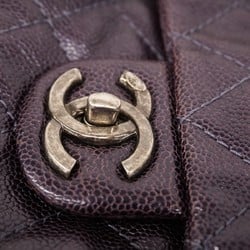 Chanel Shoulder Bag Matelasse Caviar Skin Purple Women's